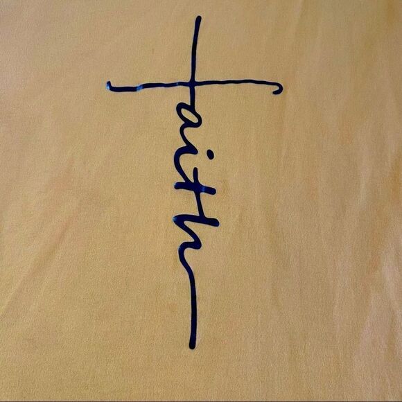 Gold Christian Cross Faith Tee, Size S - Picture 4 of 6